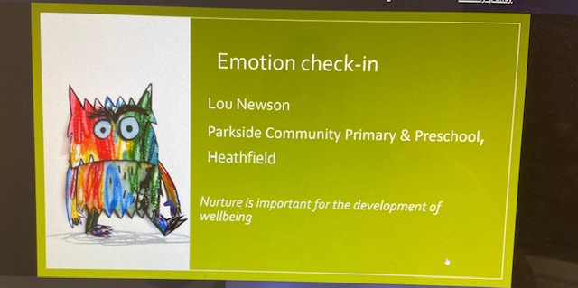 parksideprimary's tweet photo. A shout out to our wonderful Mrs Newson who has presented at the @ISENDEastSussex Nurture Conference this afternoon; the roots, shoots &amp; fruits of wellbeing and inclusion. Talking about how we use Colour Monster for emotional check ins. #proud #inspiration #nurture #excellence https://t.co/LMXzXmKSfx