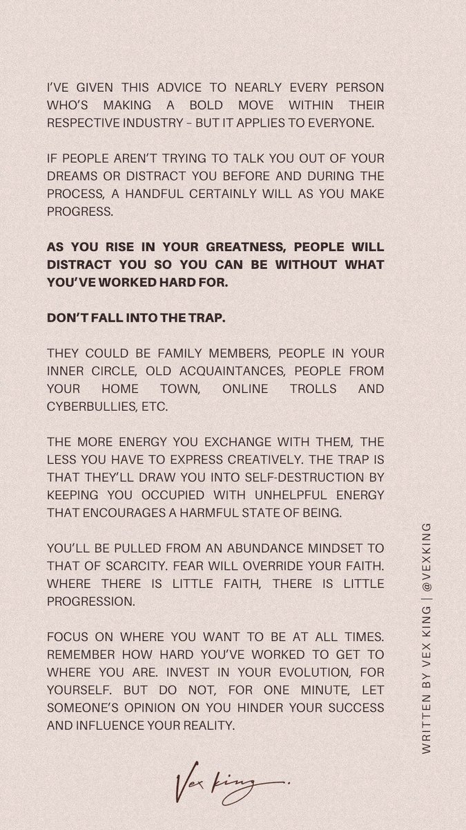 VexKing's tweet photo. Don’t let people stop your progress https://t.co/AjdtBZu9I2