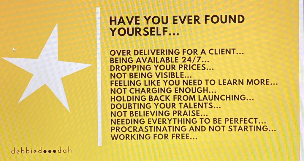 Lmvsocial's tweet photo. Are you holding yourself back from having a joyful business? @debbiedooodah #LinkingOutClub https://t.co/OEUWpp42qi
