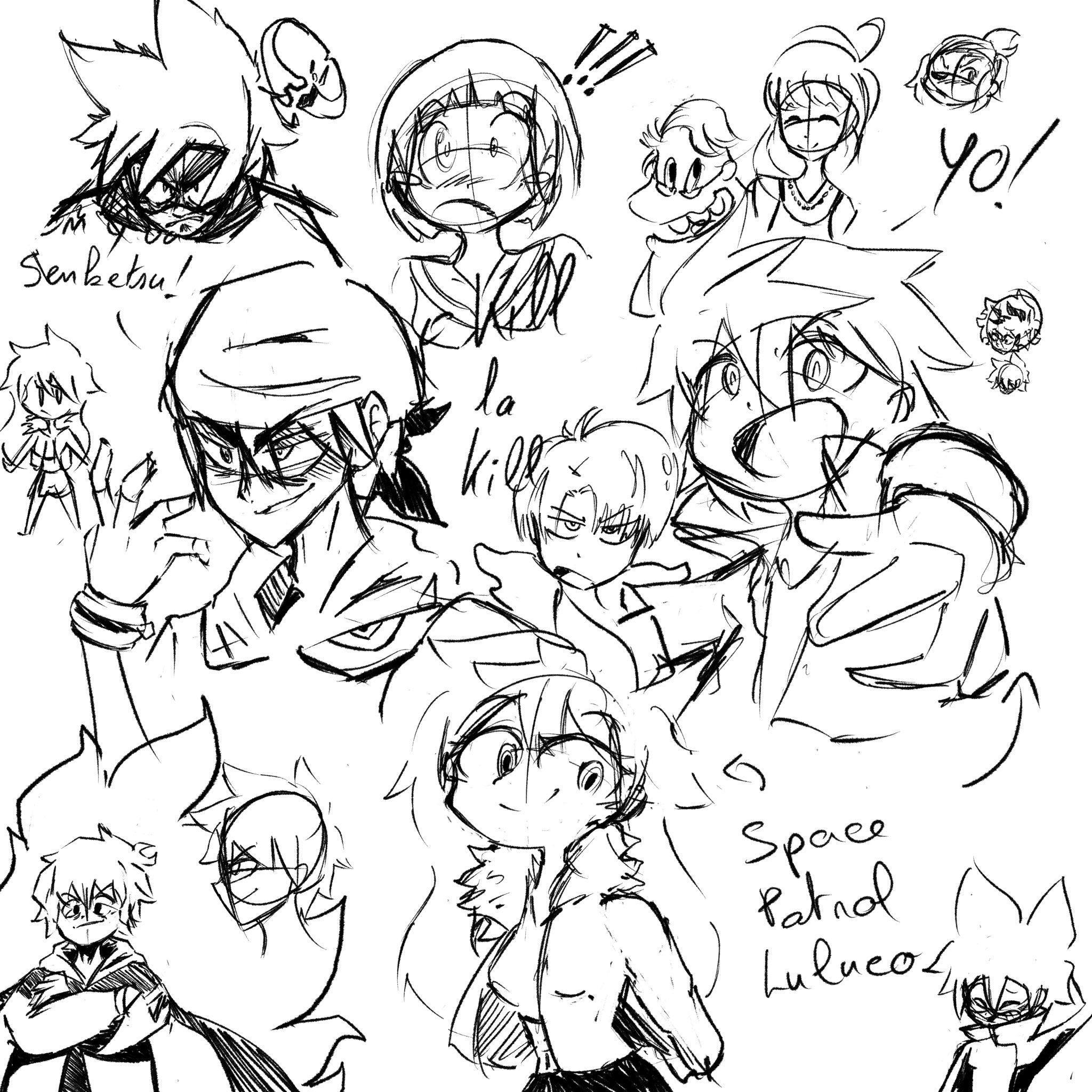 Nineb👑 on Twitter "Studio Trigger artstyle study w/ my OCs and