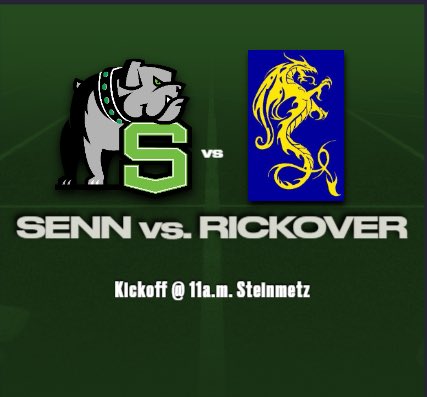 FlagSenn's tweet photo. Bulldogs are ready to take on their friendly rival @RickoverNavalHS  Come cheer us on. Steinmetz 11 a.m. https://t.co/VivbgoXmYt