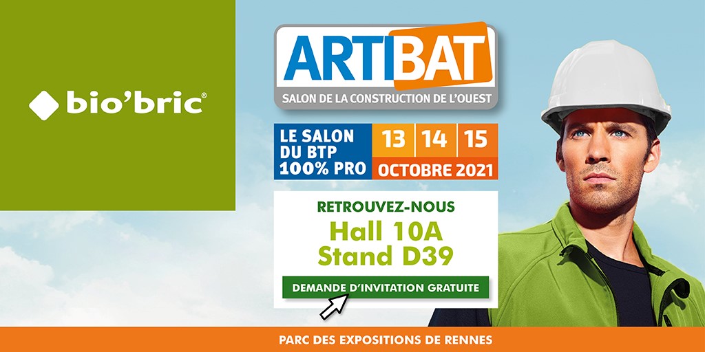 bio_bric's tweet photo. [ÉVÉNEMENT] Le salon de la construction de l'Ouest, @Salon_Artibat fait son grand retour les 13, 14 et 15 octobre prochain.
Retrouvez l'équipe bio'bric au stand D39 (Hall 10A).
Invitation gratuite par ici 👇
▪ Rendez-vous sur : https://t.co/Jfq8tJ3yqM
▪ Rentrez le code : INEXP1 https://t.co/RLN5LCzVix