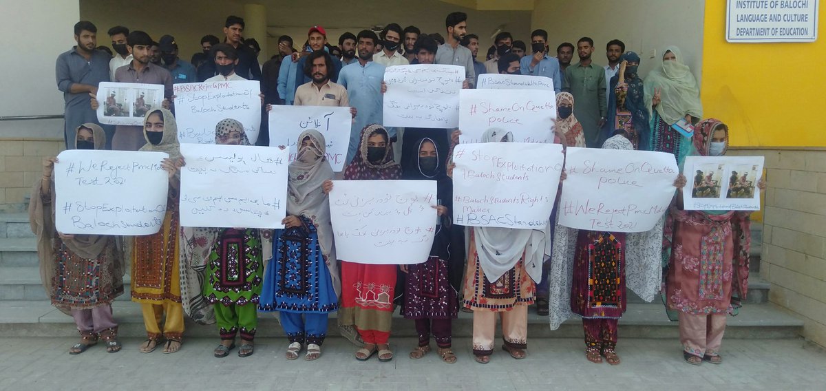 fighterofjustic's tweet photo. A walk in University of Turbat by Baloch Students Action Committee
Turbat University Unit against the PMC action
#WeRejectPmcMdcatTest2021 https://t.co/ySScdOwJ4e