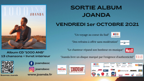 #nouvelalbum #joanda #1000ans #1eroctobre #musique #chanson #album