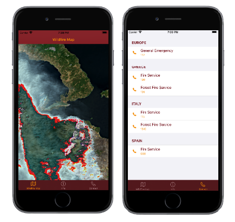 ESA_EO's tweet photo. Congratulations on the Wildfire Map team on wining this years'@esa Space App camp! 
The winning app shows the location and impact of recent wildfires via accurate and timely maps. 
More on this year's edition here: 
https://t.co/a3CWsg8zfm https://t.co/2cTIRBUehc