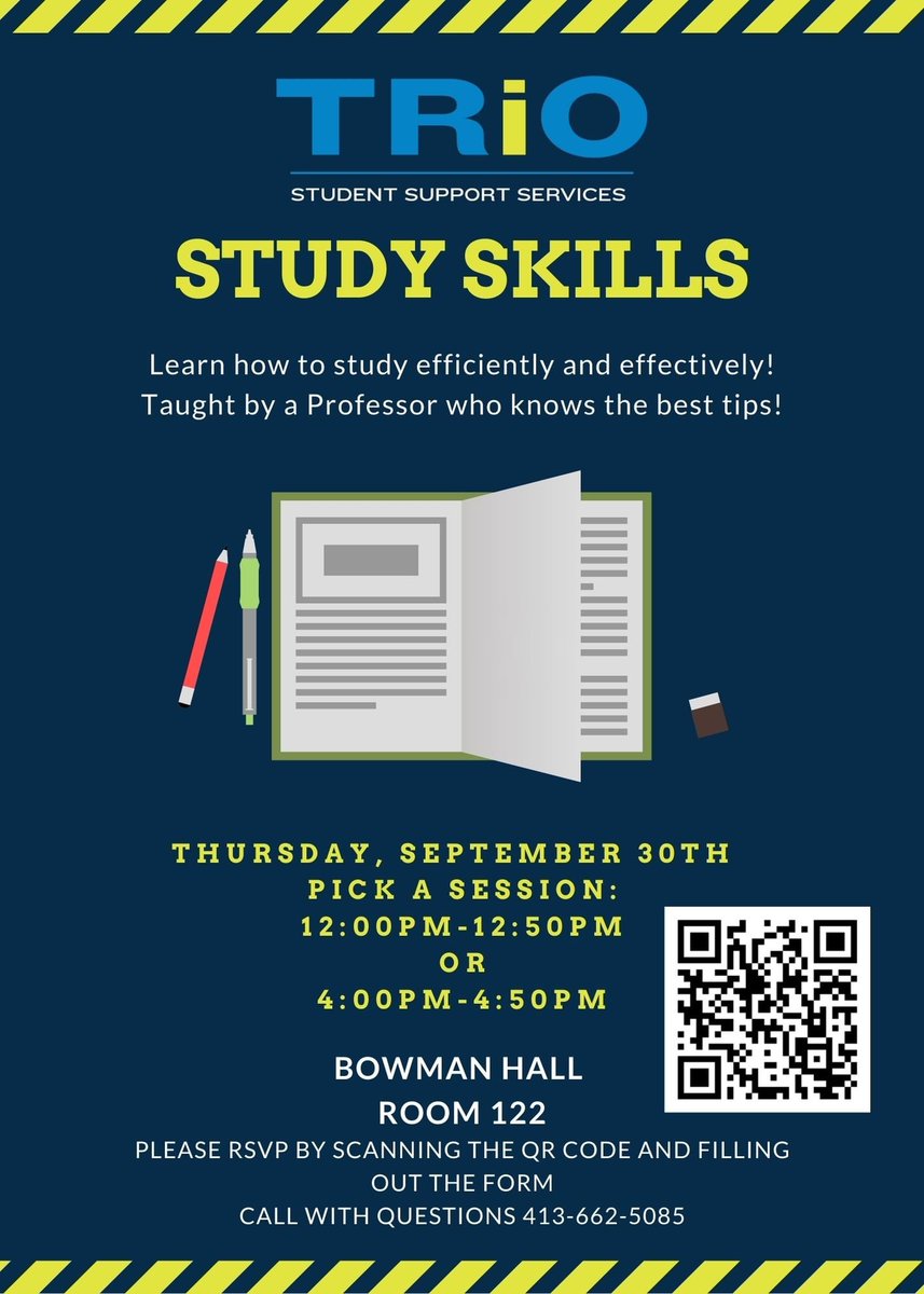 MCLATRIO's tweet photo. Please join us Thursday, September 30th to learn awesome study skills! Scan the QR Code to RSVP or just show up on the day of the workshop. RSVP's preferred. https://t.co/DvMwYvFoDq