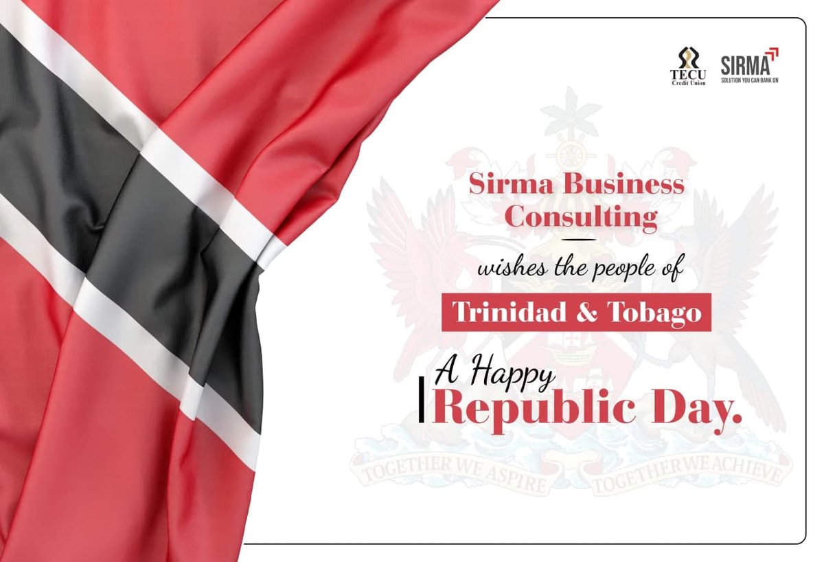 SirmaLtd's tweet photo. On this Auspicious Occasion, Sirma Business Consulting Wishes the citizens and residents of Trinidad &amp; Tobago A Happy Republic Day!!

https://t.co/xVC2aHe09V

#trinidadandtobago #republicday #sirmabusinessconsulting #automationsolution #bankingtechnology #financeindustry #fintech https://t.co/WTc5LHTCXg