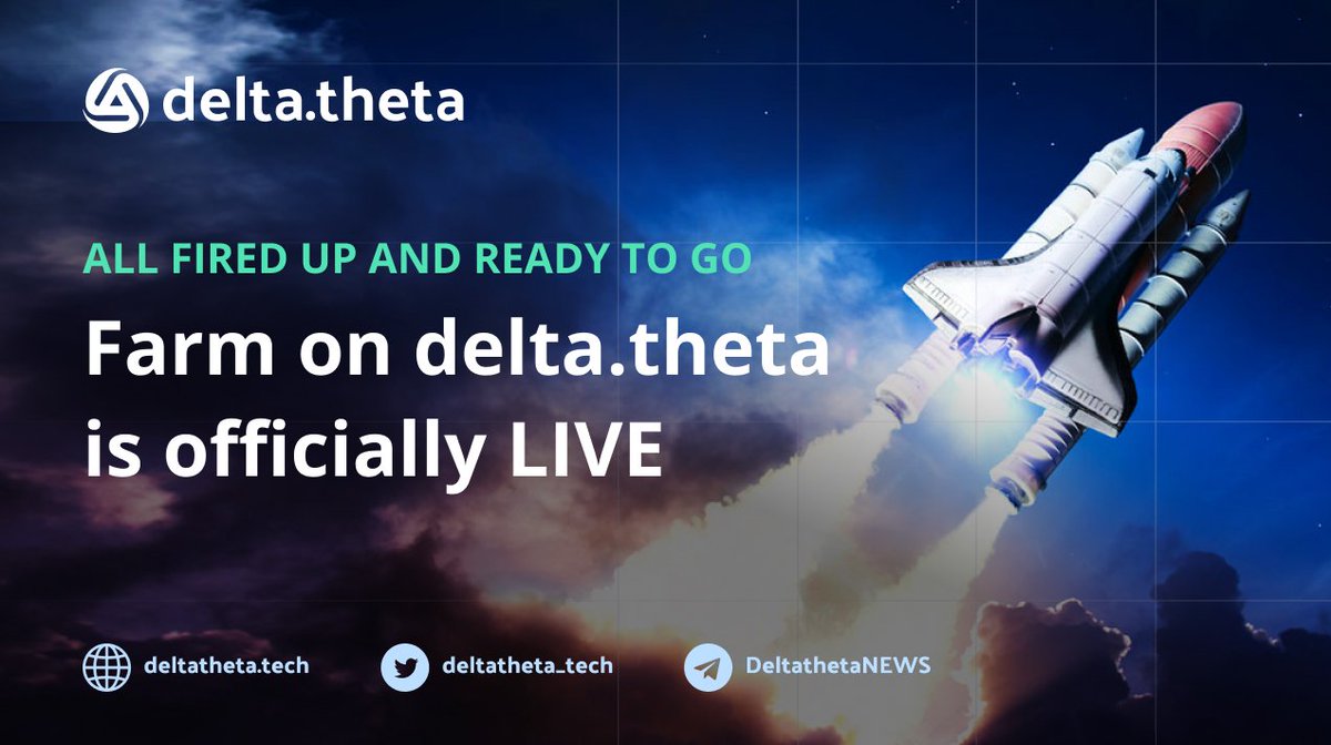 CryptosHeaven1's tweet image. #deltatheta Farm launches on Sep 24, 12 PM UTC🚀

- Farmed asset: $DLTA; -Staked asset- $DLTA;
- Fixed APR of up to 60%; -
- No IL risk; - up to $200,000 reward pool (within the current $DLTA price).

Also please DO use UTM tracking link to our platform:- farm.deltatheta.tech/?utm_source=tw…