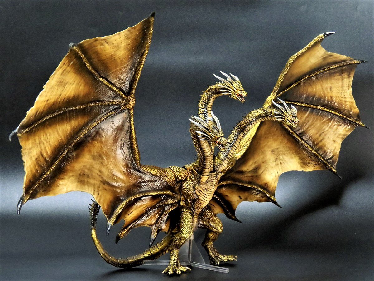 てなグッズや モンスターアーツ キングギドラ2019 全塗装 筆塗り 特撮