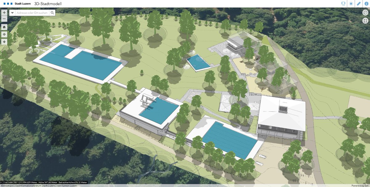 Das Projekt Waldschwimmbad Zimmeregg im 3D-Stadtmodell erkunden: map.stadtluzern.ch/3d