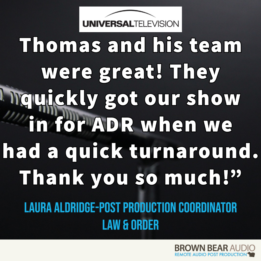 BrownBearPost's tweet photo. Some great feedback from a recent ADR session π π€©
#FeedbackFriday #ADR #recording #postproduction #soundpost #sounddesign #audiopost #soundengineers #postproductionsound #mixing #studio #brownbearaudio https://t.co/8kTLXxcQoM