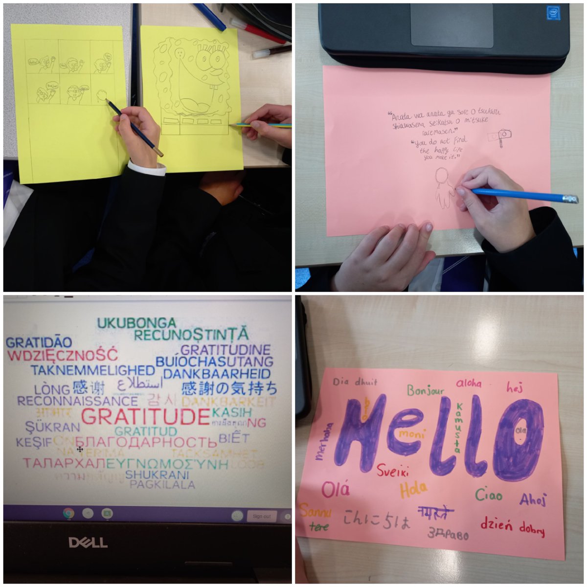 🌍🇪🇸🇫🇷 Colourful and poignant messages for #wordsfortheworld #literacy #languagesmatter