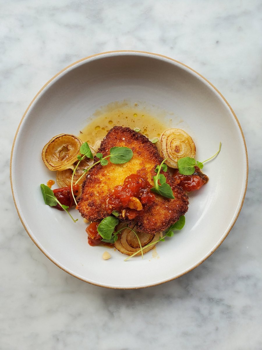 BrineOysterBar's tweet photo. New fall dishes like this swordfish Milanese! #nbpt https://t.co/Y7Imn9frMN