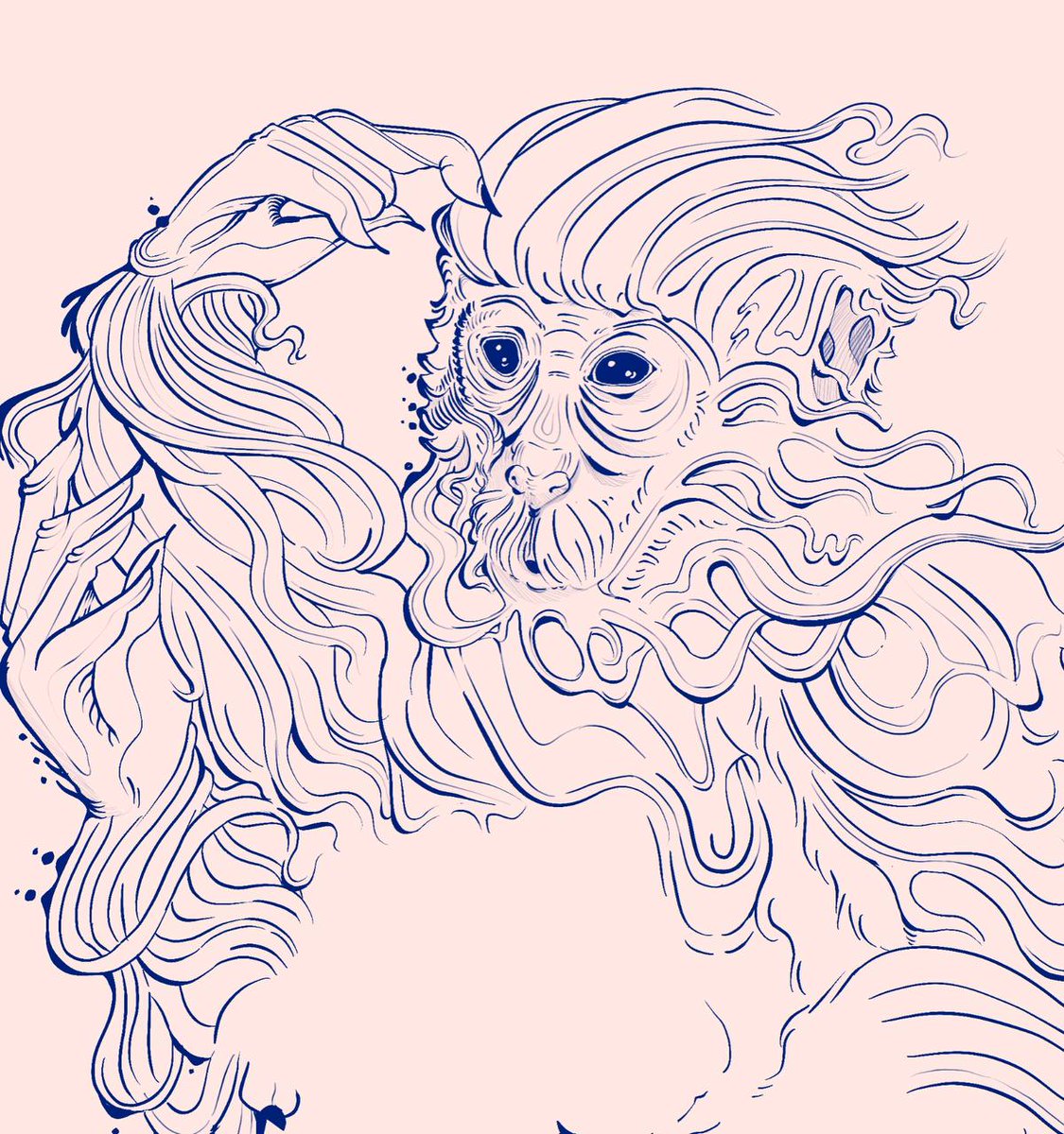 tororo_aoi27's tweet photo. Many hair, much regret, one James Jean Inspired Monke: Really enjoying this light pink, dark blue combi
#surrealism #psychedelic #ink #procreate #painting #psychopop #illustration #ipadpro #digitalart #anime #ipadartist #aestheticart #イラスト #mythology #beautifubizzare https://t.co/3IsldQvg5a