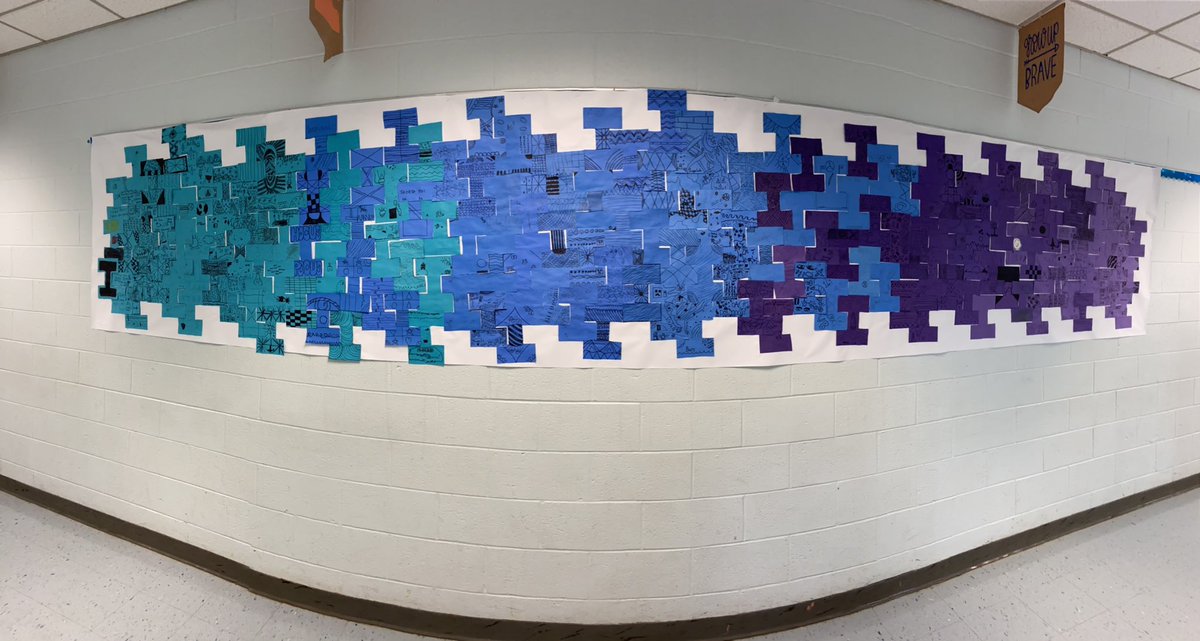 FlickerNorwood's tweet photo. “I Belong Here” school-wide mural facilitated by Mrs Ticknor and Ms Reader in the art department. Each grade decorated a different color “I”. @WeAreNorwood https://t.co/OlOgSRs2vp