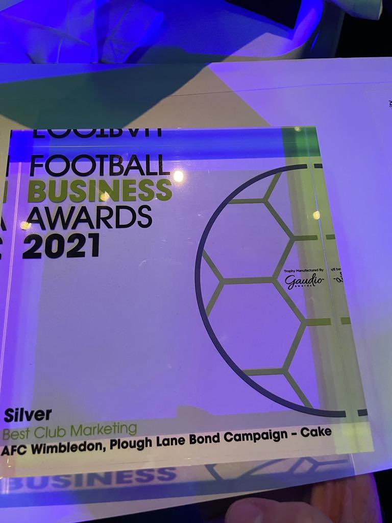 charlietabloid's tweet photo. Very proud of this. Many thanks to all who worked on setting up, launching, promoting and running the #PloughLaneBond. Still available by the way. And of course many thanks to @CakeGroup marketing (and @andybrassell’s now award winning acting) @TheDonsTrust @AFCWimbledon https://t.co/1EznUBlc0G