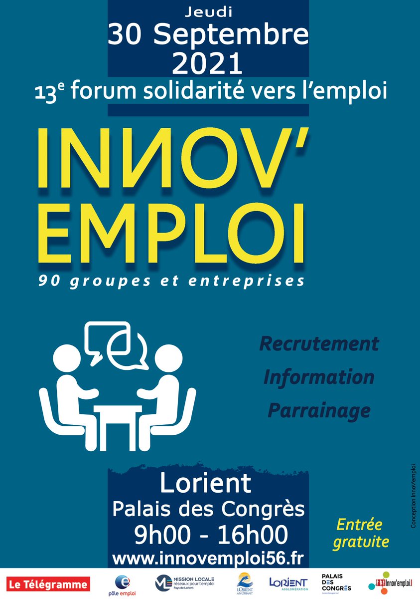 Telemaque19's tweet photo. 📢 Notre équipe recrutement sera présente au salon @innovemploi56 pour vous accueillir et vous proposer nos offres d’emploi. 

#recrutement #salonemploi #lorient #relationclient #commercial #teamtelemaque https://t.co/As54ZP1Aol