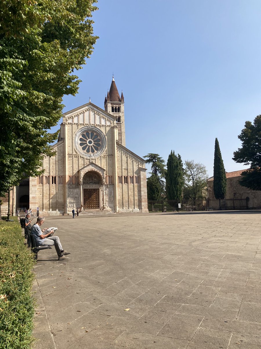 we_ll_find_you's tweet photo. the lazy sunbathers #basilicadisanzeno #piazzasanzeno #sanzeno #verona #inpostichetiaccendano #nowandzen(o) https://t.co/nGUhun1fqu