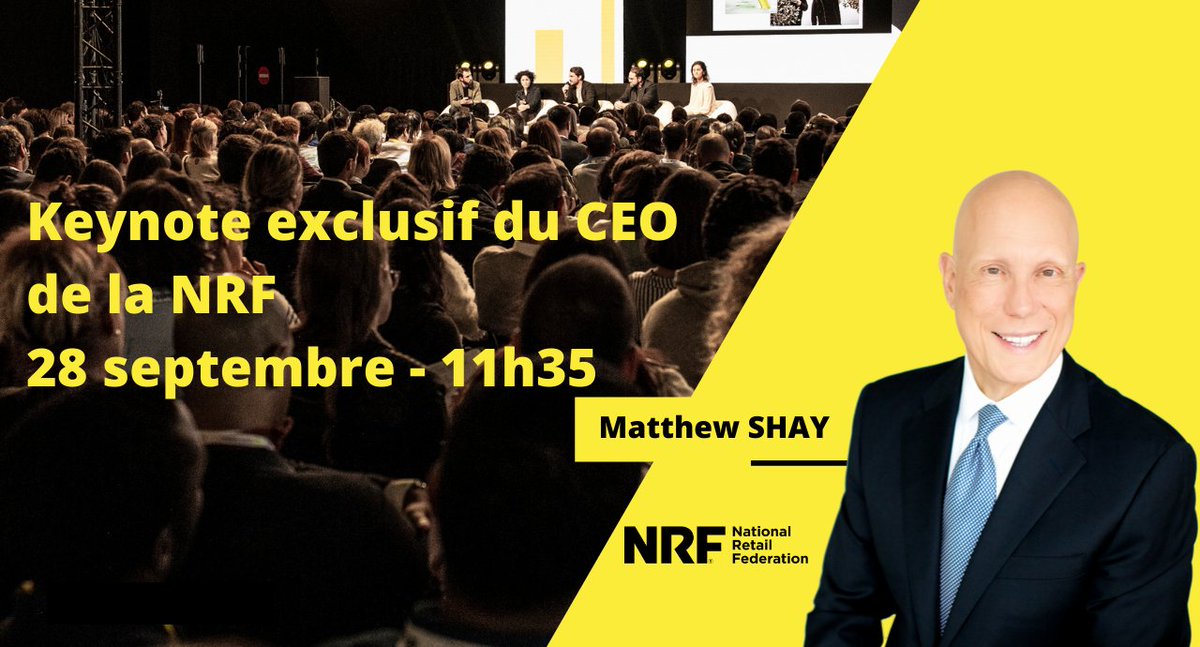 🚨 [SPOILER]


Cette année à #ParisRetailWeek, nous avons l'honneur d'accueillir le grand Matthew SHAY, CEO &amp; président de <a href="/NRFnews/">National Retail Federation</a> pour un état des lieux du retail aux Etats-Unis 🇱🇷

Téléchargez vite votre badge pour le salon ! bit.ly/tw-badge-2021