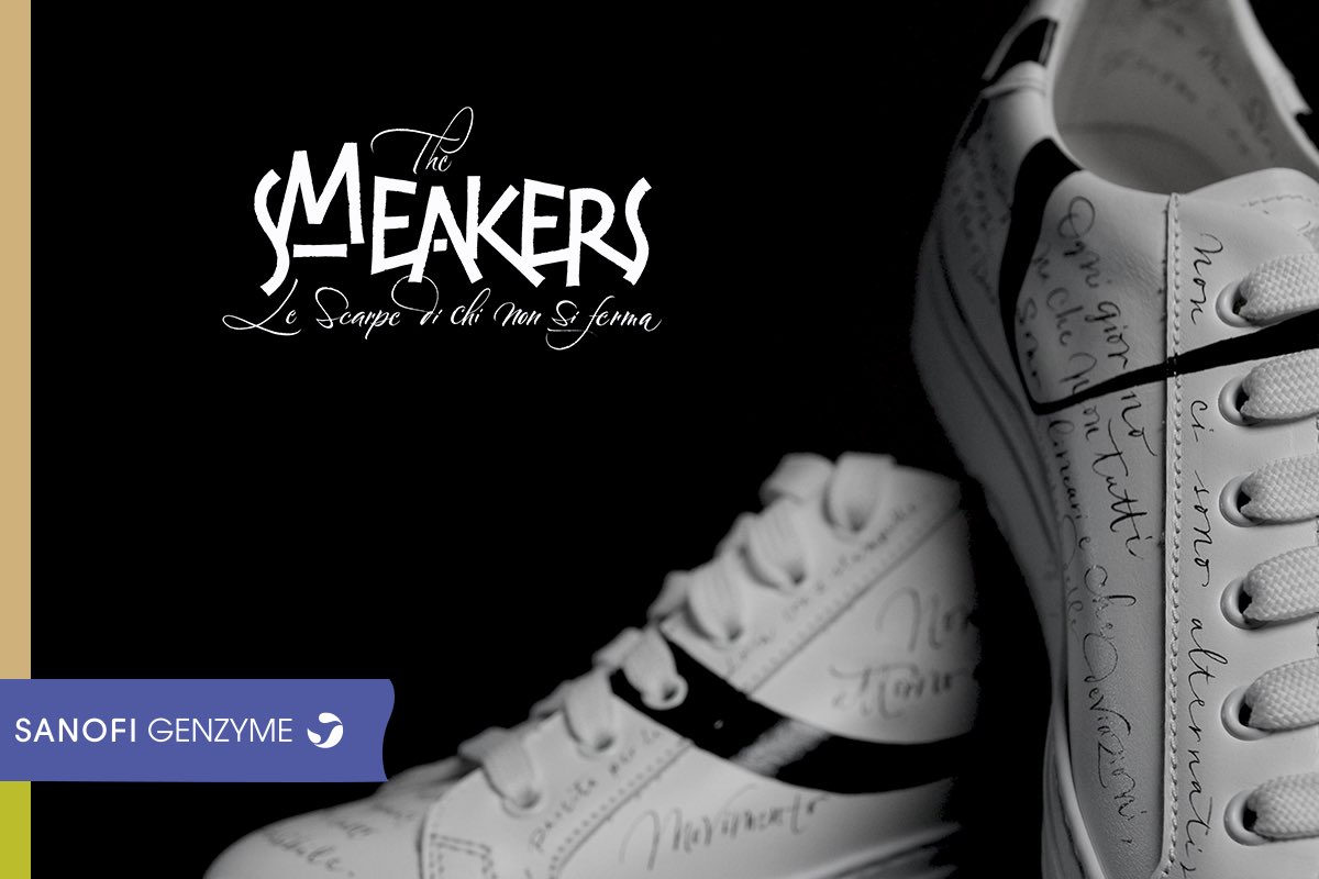 SanofiIT's tweet photo. Tre persone con #SclerosiMultipla, tre paia di scarpe, tre storie da raccontare. Il 25 settembre, presso Tenoha Milano, insieme a @GSurina e @PepitePerTutti vieni a scoprire The SMeakers e aiutaci a portarle in giro attraverso i social con l’hashtag #PortamiInGiro. #MFW https://t.co/oruISrM98G