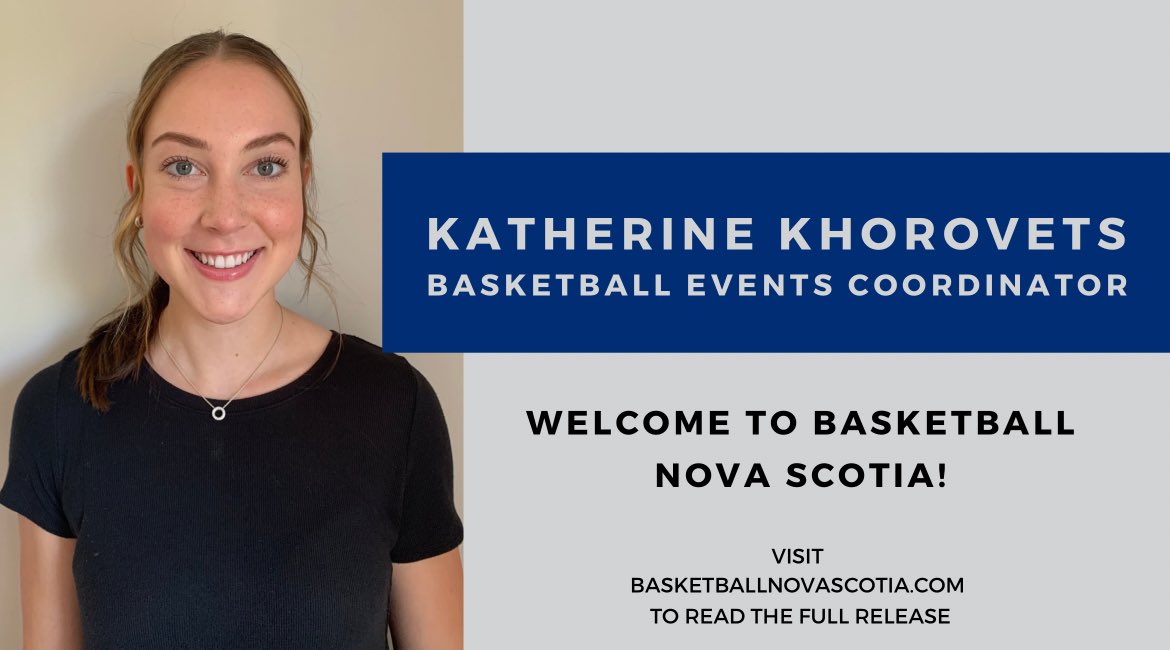 BasketballNS's tweet photo. Join us in welcoming Katherine Khorovets to Basketball Nova Scotia as Basketball Events Coordinator! 

A Public Relations student from Mount Saint Vincent University, Katherine is joining the BNS team as a fall Co-op student. 

Read more: https://t.co/Wn1bDbQJ3X https://t.co/m52f6gcQIJ