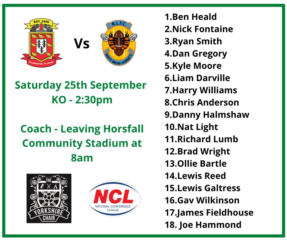 westbowlingrlfc's tweet photo. Tomorrow we travel up to @WathBrowHornets in the @OfficialNCL playoffs!
Coach leaves at 8am, there are still 5 places available.
#GreenArmy
#NCLPlayoffs https://t.co/kYkUvaQumy