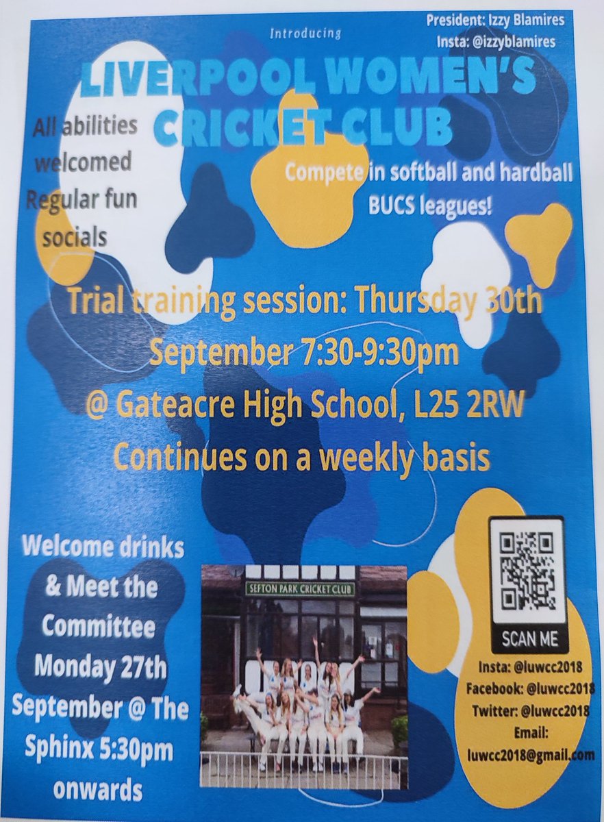 We met so many lovely Freshers at the sports fair yesterday! We were handing out these flyers all day! Let us know if you picked one up ☺️