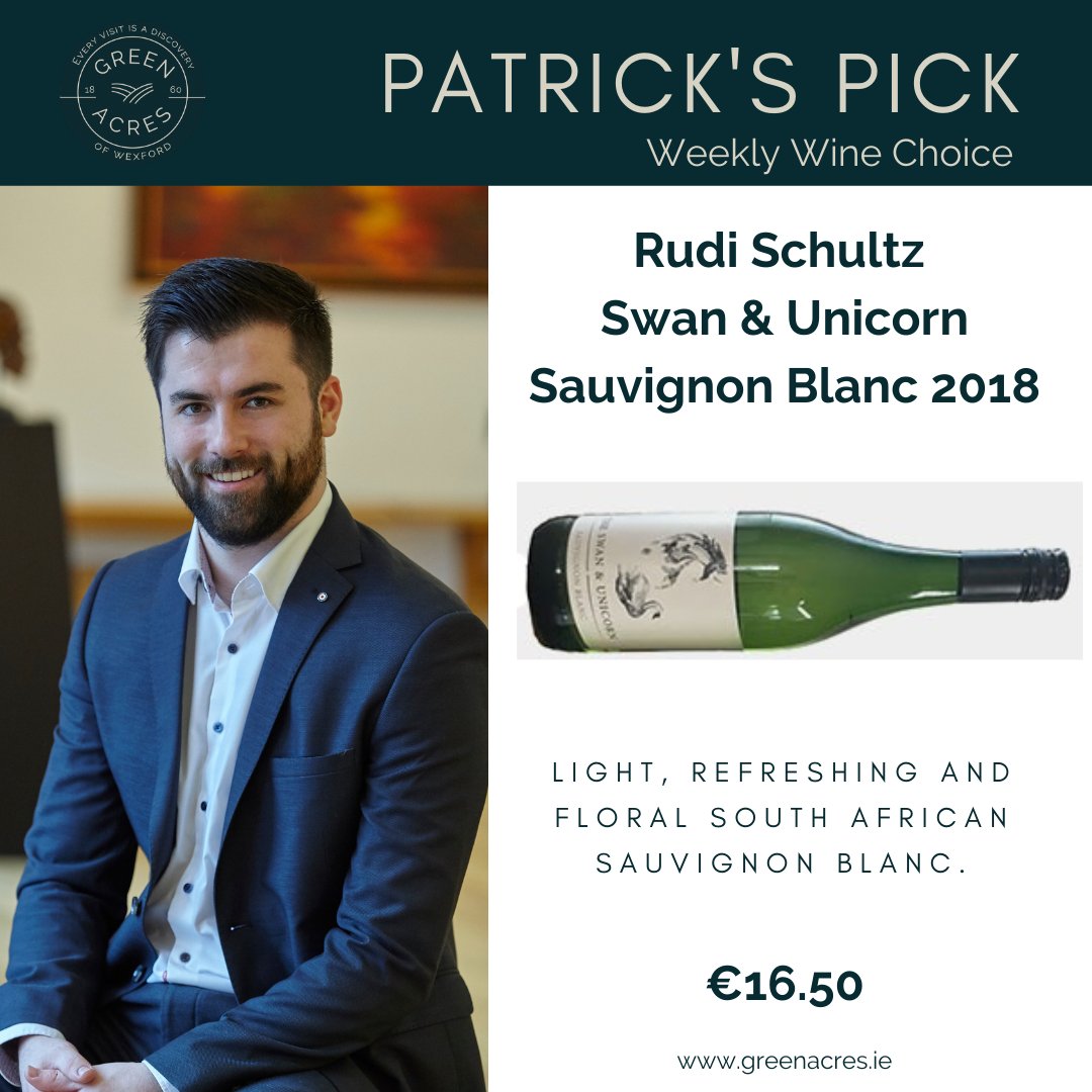 GreenacresIrl's tweet photo. Yesterday, Patrick's Pick was a sauvignon blanc from Elgin, South Africa. Swan & Unicorn 2018 from Rudi Schultz is green and flinty. Would pair lovely with goat's cheese and feta #patrickspick #weeklywinechoice #discoverwine #southafricawine https://t.co/IuB3Ax63ER