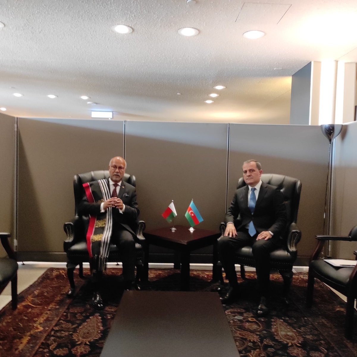 AzerbaijanMFA's tweet photo. Information of the Press Service Department on the bilateral meetings of Minister Jeyhun Bayramov with the Ministers of Foreign Affairs of the NAM Member States within the framework of the 76th session of the UN General Assembly
🔗https://t.co/9pMq3NSrnA https://t.co/dxnlX0DvL2