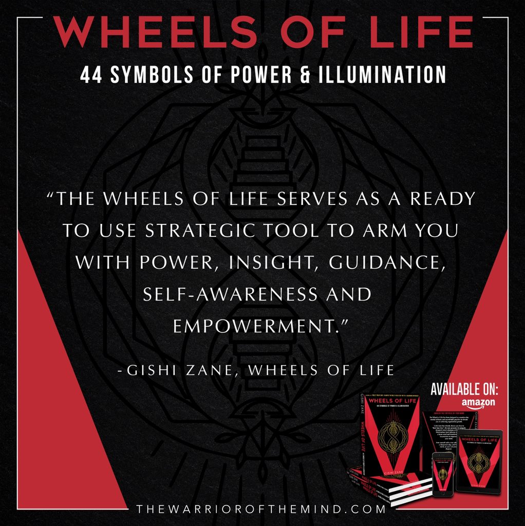 warriorofthemnd's tweet photo. NEW BOOK!! Order “WHEELS OF LIFE: 44 Symbols of Power &amp; Illumination” on Amazon today! 👇👇👇
https://t.co/HtiKZJUI0Q…

Awaken the fortress of your mind and reveal the wheels to your destiny.

All Rights Reserved ©️ 2021 Gishi Zane, Wheels of Life

#wheels #wheelsoflife https://t.co/JAfPFu70ZU