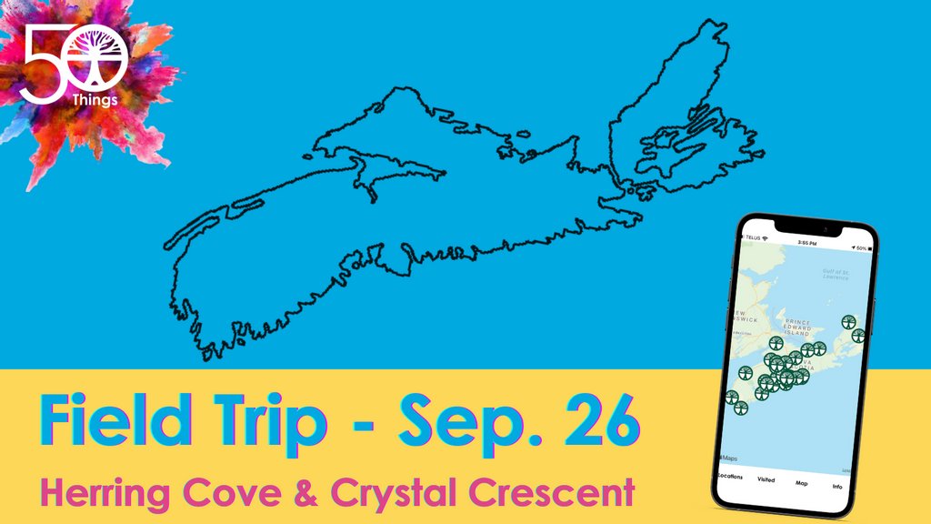 EcologyAction's tweet photo. Join us this Sunday, Sep. 26 at 1 p.m. for a #50Things field trip to Herring cove and Crystal Crescent Beach! 

Go to https://t.co/jfSIwM1ccG for more info &amp; to register.

#50YearsofAction #art #nsart #nsartist #halifaxnoise #explorenovascotia #ecologyaction https://t.co/z8yec8QAub