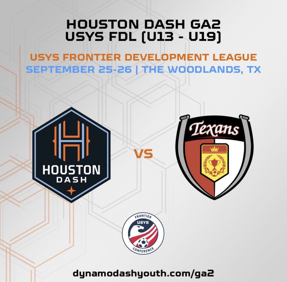 HoustonDpl's tweet photo. Weekends don’t count unless you are doing something you ❤️ and we ❤️ watching the GA2 in action.  Stop by Bear Branch 7 @ 3.00pm so see the 03/04 Dash take on The Texans #dynamodashyouth #onaroll https://t.co/2YwF3EMYcC
