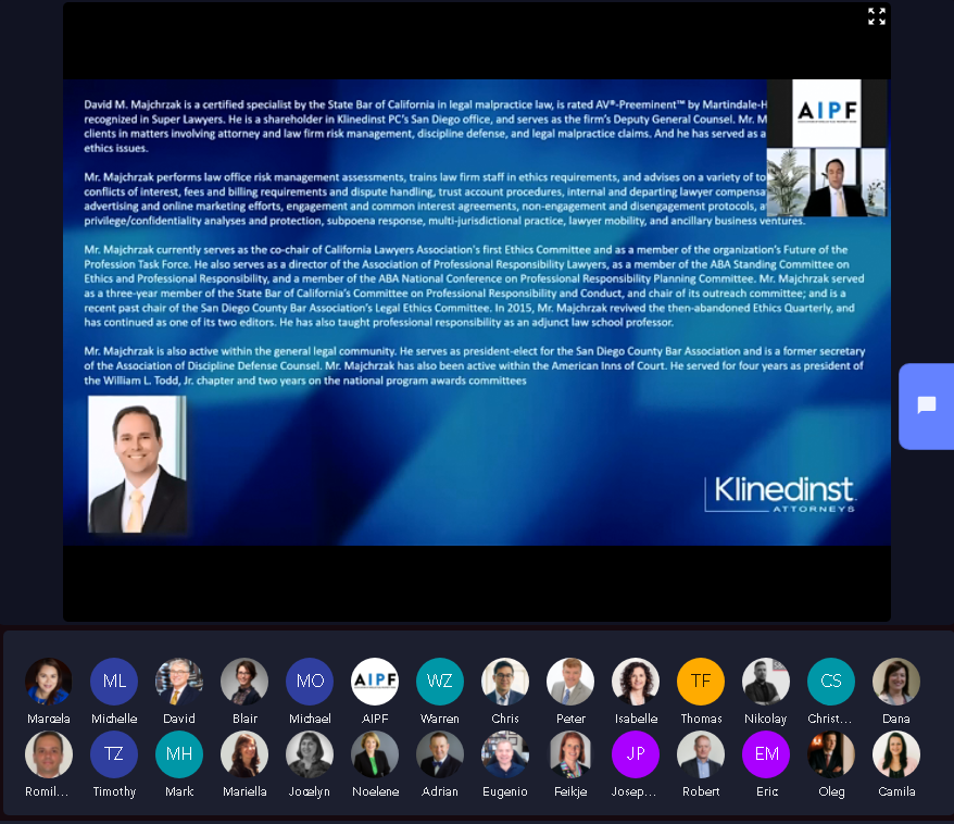 aipfirms's tweet photo. At 9:15am ET, David Majchrzak, Shareholder, Klinedinst PC, will be discussing the topic of Coming &amp; Going - Lawyers Departures, Arrivals and Mergers
For registration, visit https://t.co/AfgwiyKqCR https://t.co/LwhBQ0wbQq