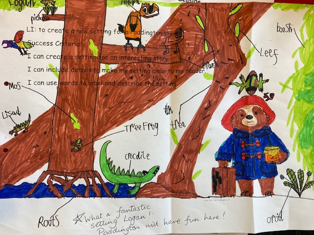 longniddryps's tweet photo. Creating a new & exciting setting for Paddington gave P3/4 lots of opportunities this week to discuss & share ideas & creativity. Exciting new adventures coming soon @Paddingtonbear! #Abearcalledpaddington #childrenwriting https://t.co/GRUylqPFCz