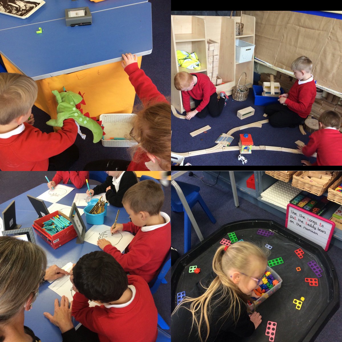 Busy practising our ‘t’ sound this week <a href="/BrambleBraeSch/">Bramble Brae School</a> #teatreasuremap #teddies #tongs #tomatoes #trains #talltowers #teeth