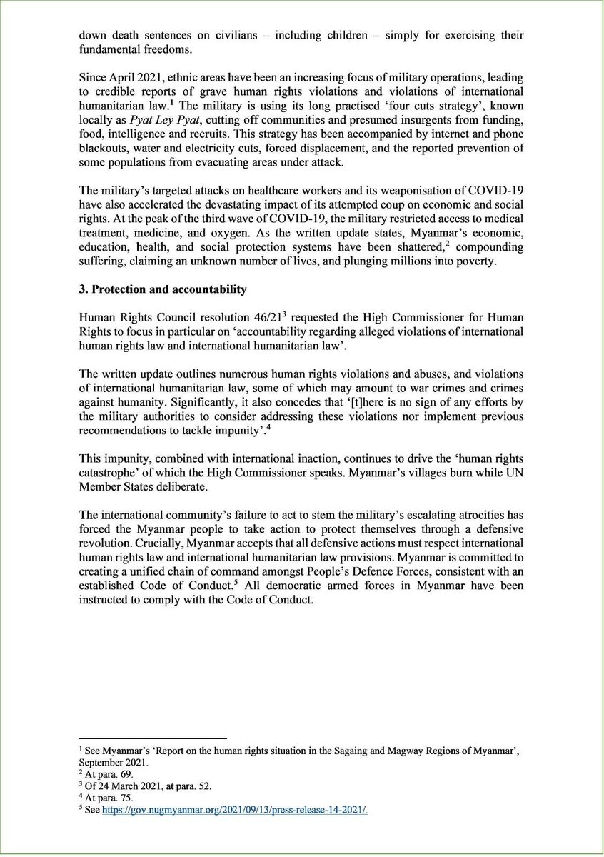 aung_myo_minn's tweet photo. Thank you, UN High Commissioner on Human Rights @UNHumanRights @mbachelet for your great report on human rights in #Myanmar. This is my response as the Minister of Human Rights, @NUGMyanmar.
Human rights and justice must  prevail!

#WhatsHappeningInMyanmar https://t.co/GZmmf2vz1T