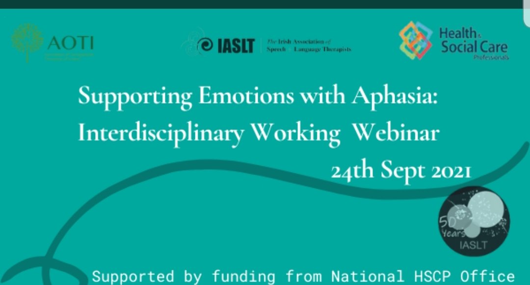 Brilliant webinar this morning. 'Aphasia is not just a language issue, it's an emotional issue too'- Sorcha, a person living with Aphasia. So important for every MDT member to check-in with person re their feelings. Thank you @SEA_Aphasia @AoifeCDowling @mollyxmanning #IASLT