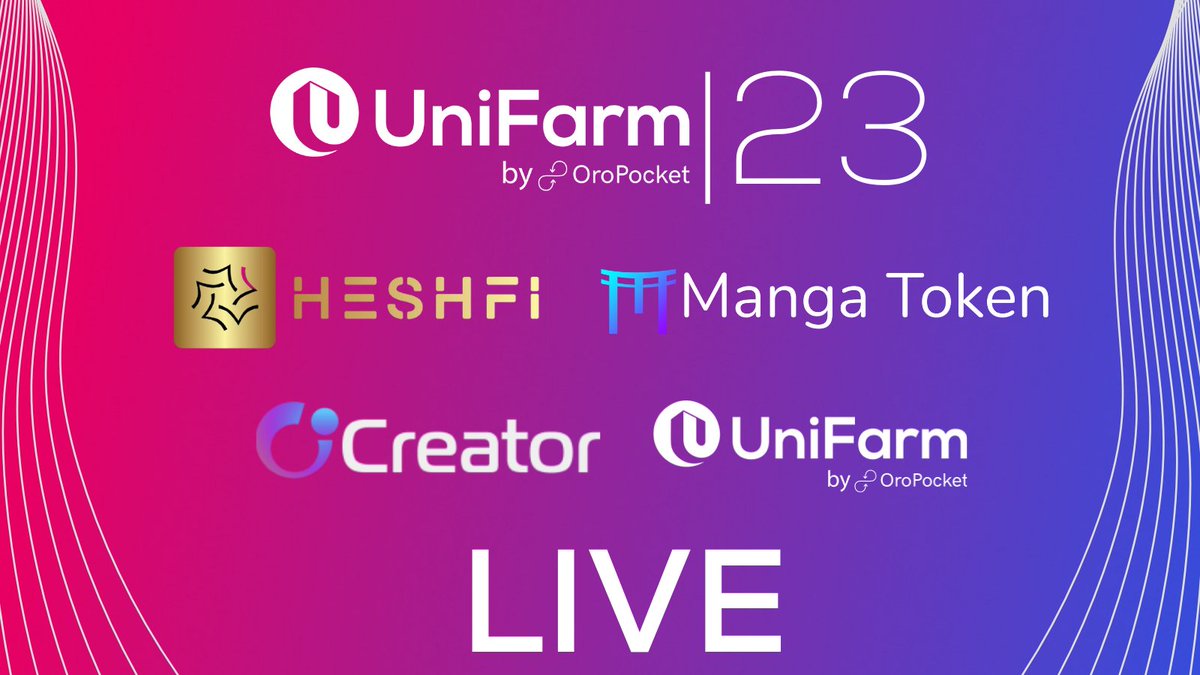 🔥#UniFarmCohort23 is Live on #BinanceSmartChain
Stake Now!👏

4️⃣ uber cool projects✨
<a href="/heshfi/">Heshfi</a>
@manga_token
<a href="/CreatorCTR/">Creator Platform</a>
<a href="/unifarm_/">UniFarm 🌩️</a>

🔨#Stake $HESH, $MANGA, $CTR, $UFARM
#Farming #invest #investor #OneFarmToRuleThemAll #crypto #TheFutureOfFarming #investing
UniFarm.co