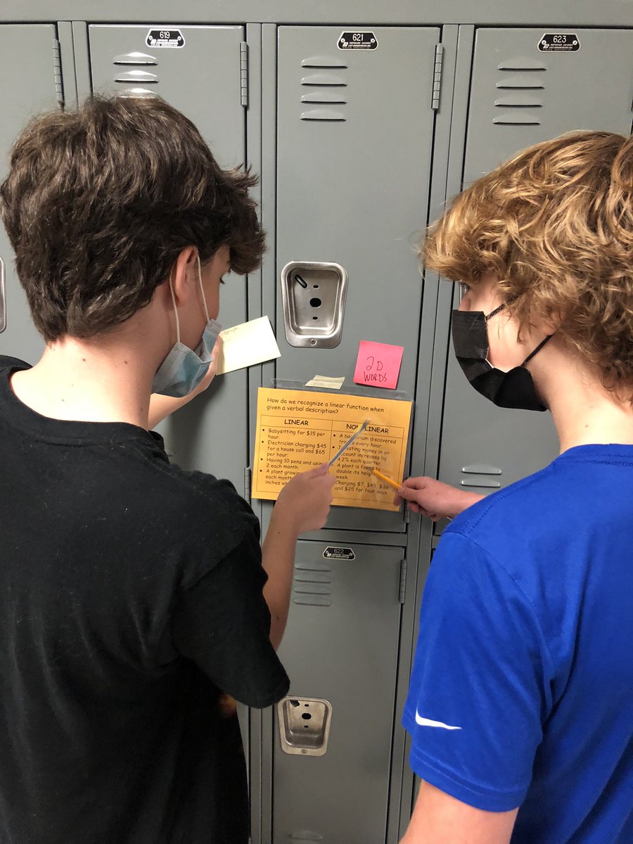 sagold's tweet photo. Mrs. Hough and @Baker1Wildcats had their Alg 1 students explain how to recognize a linear function given different situations. Love seeing students collaborating and explaining their thinking! @RichmondHill_HS #ITeachMath #CrossTheLine #FridaysAreForLearning https://t.co/t2pc6I7wdr