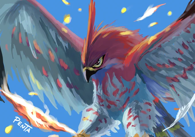 ワンドロ「ファイアロー」
#ポケモン版深夜の真剣お絵描き60分一本勝負 