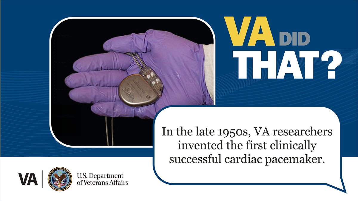 VAResearch's tweet photo. Today, more than 3 million people worldwide have implanted cardiac pacemakers to help keep their heart beating just right. But who created the pacemaker? #VADidThat
#VAResearch #VAResearchInAction
https://t.co/r1ETdg0jz0 https://t.co/JyPopTUbJA