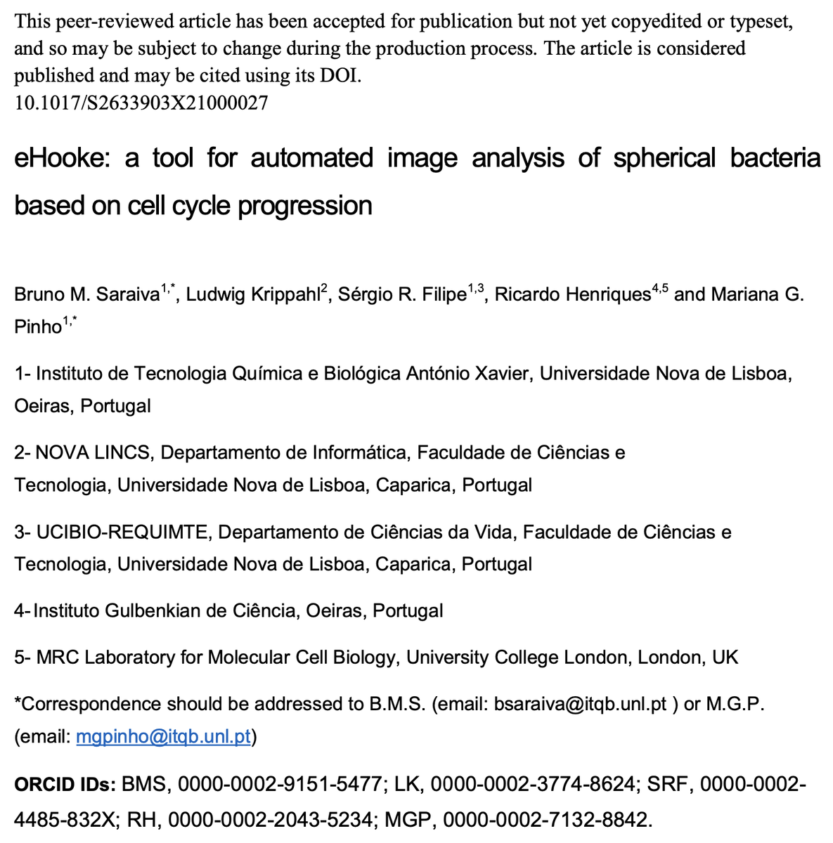 HenriquesLab's tweet photo. π€© @Bruno_MSaraiva's paper describing the development of #eHook is out - a #DeepLearning #Microscopy approach to analyse cell cycle in #Staph! We've had an enormous pleasure working on this with @PinhoLab and colleagues. Check it out...
https://t.co/NvqRVXhkod https://t.co/dqs9cCf05U