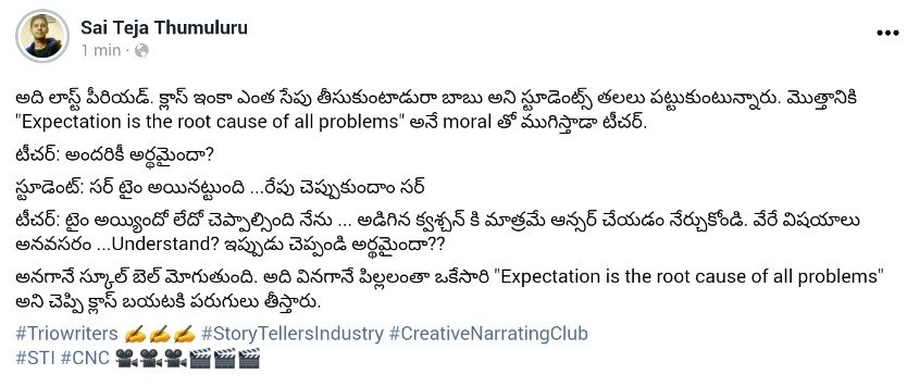 tejamultimedia1's tweet photo. Like & Share #Triowriters ✍✍✍ #StoryTellersIndustry #CreativeNarratingClub #STI #CNC #School #Teacher #Students #Class #LastPeriod #Lesson #Moral #schoolstudents #schools #storytime #FridayFeeling #FridayThoughts #FridayMotivation #FridayVibes #story #storytelling https://t.co/a2O9Uxb7lb