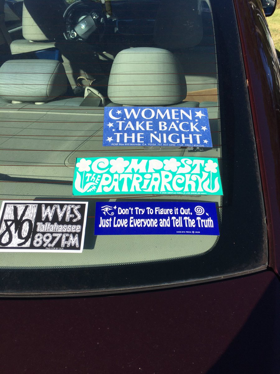 friendinmiami's tweet image. Sticker magic! Sometimes when you need a sign, you get some. God, I love #Tallahassee #Florida, this morning. Parked outside #PaperFox #coffee, enjoying a cuppa, cool breeze &amp;amp; blue skies. ⁦@TDOnline⁩ ⁦@OneFreshPillow⁩ ⁦@TallyAnnaE⁩ ⁦@wx_tiger⁩