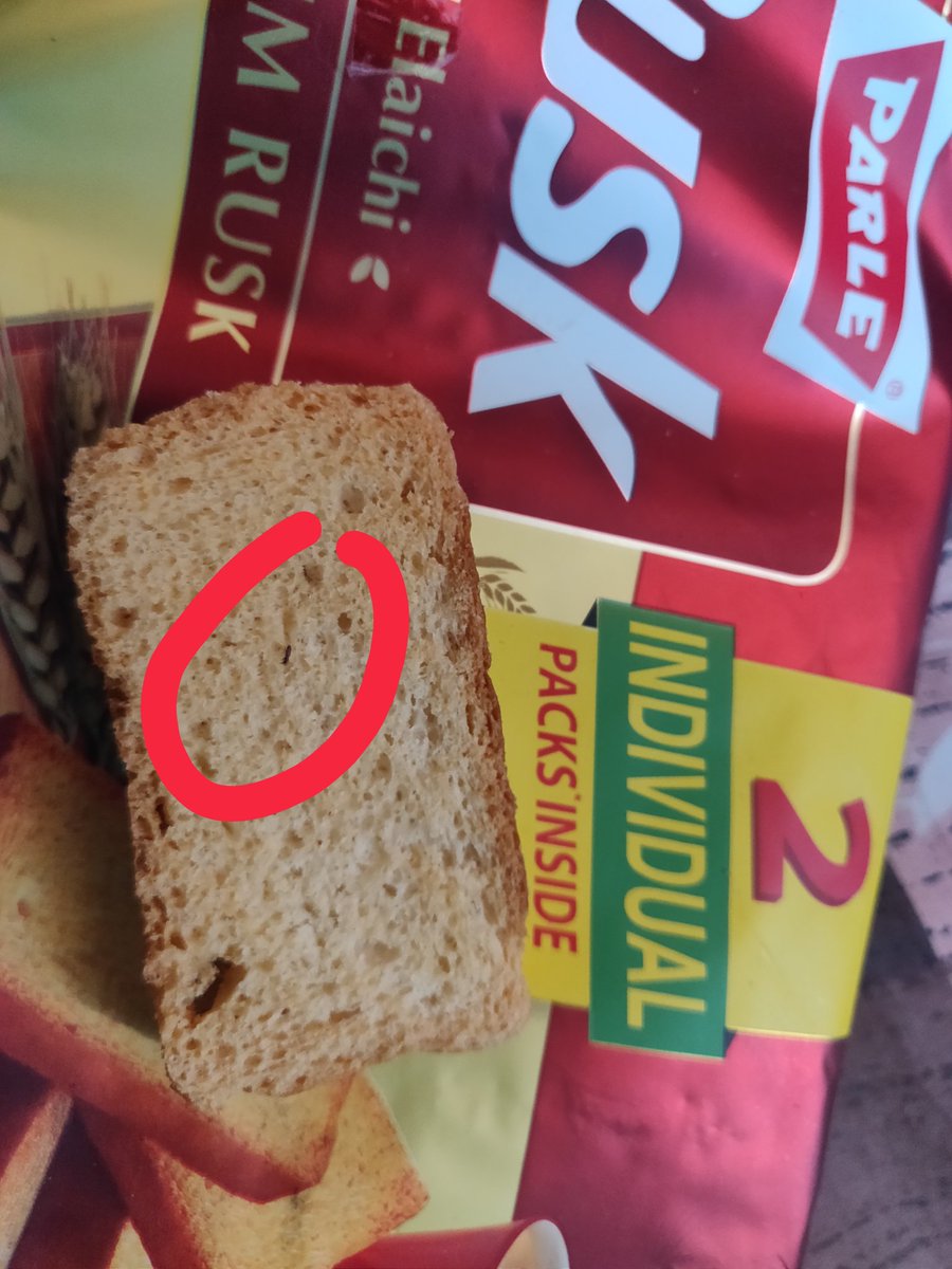 Found bugs in @ParleFamily's evey rusk. Unfortunately ate one without noticing. Such a shame on #parle
@fssaiindia @PiyushGoyal please take necessary action so that no one faces the same in future.
#food #foodsafety #FoodSanity
