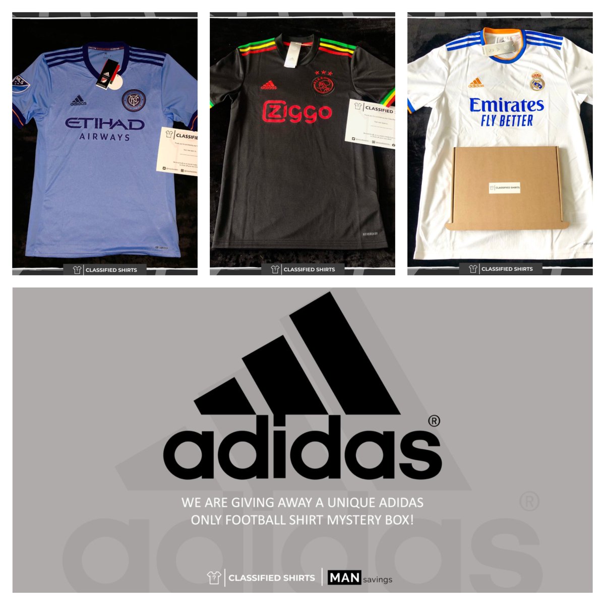 Giveaway Competition⚽️

A chance to win a mystery box adidas football shirt courtesy of our friends over at <a href="/classifiedshirt/">Classified Shirts</a>

TO ENTER
▪️Give this tweet a retweet, give them a follow and comment with the football team you support

Winner drawn Mon 27th Sept @ 4pm

Good Luck🤞