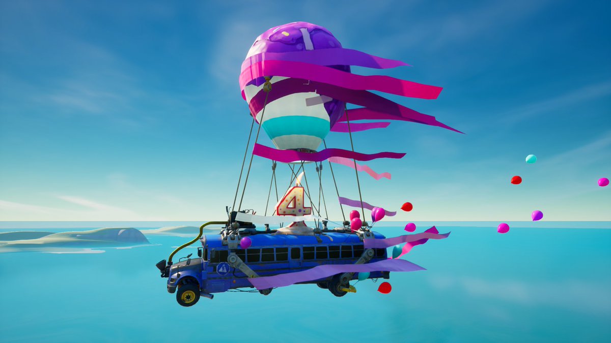 Fortnite News 🟪 on Twitter: "The new 4th Birthday Battle Bus is now in-game! #Fortnite (📸: @FN_Assist)… "