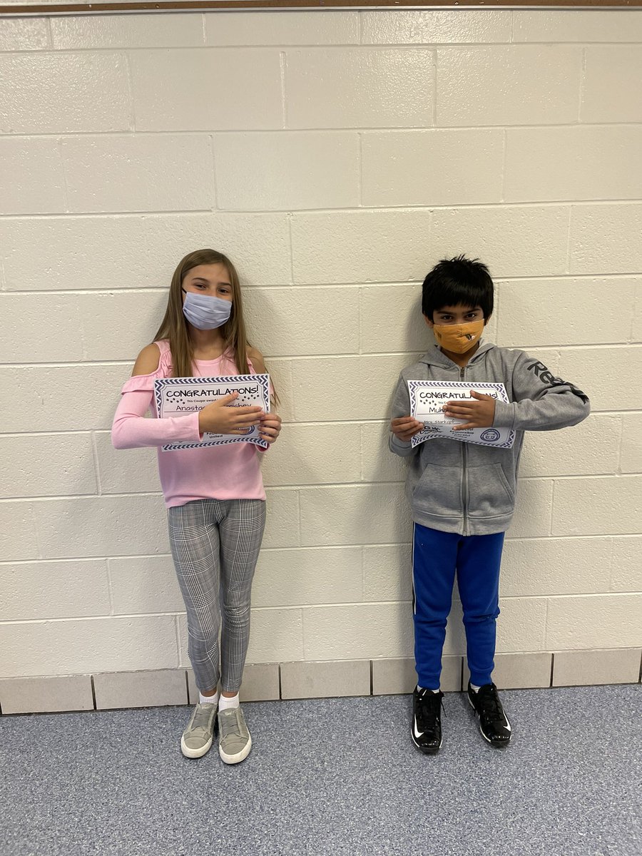 Congratulations to these 5th graders for earning the September Cougar Award! I am so proud to be your teacher! <a href="/sussman_howard/">Howard Sussman</a> <a href="/EllianEydis/">Ellian Eydis</a> #cougarcountry #togetherwecan #63success