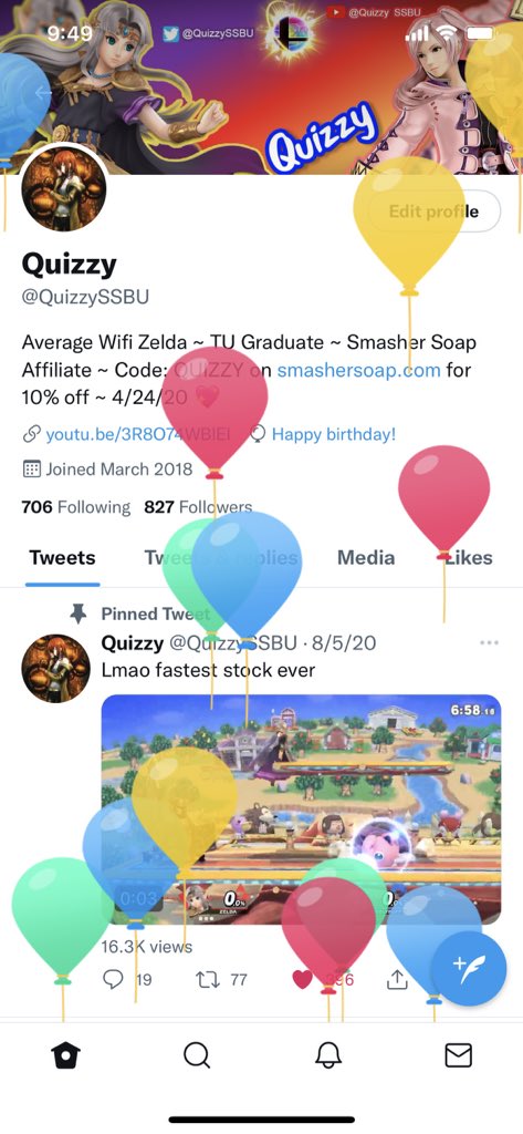 QuizzySSBU's tweet image. I have balloons