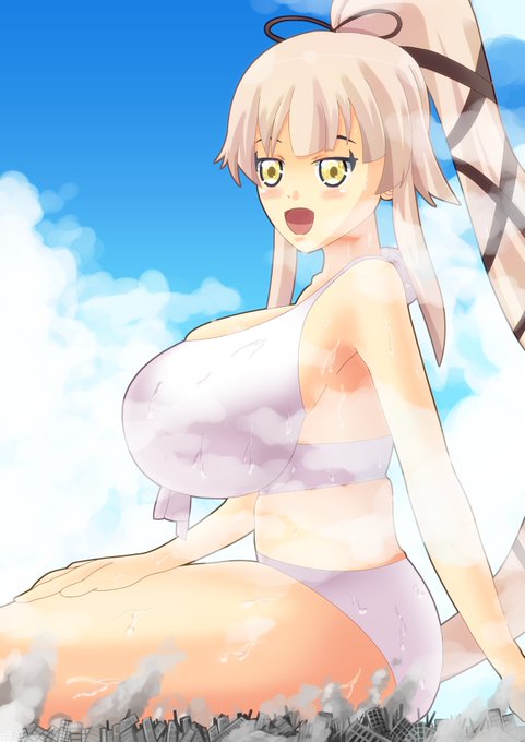 艦これの由良(巨大娘)描いてみました
#巨大娘 #giantess 